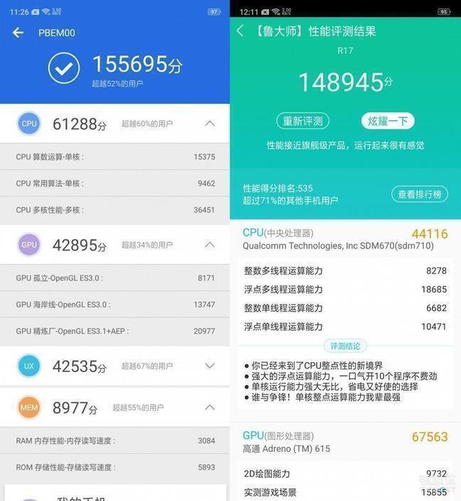 oppor17效能怎麼样 oppor17跑分评测